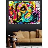 Tablomega Pop Art Renkli Köpek Dekoratif Kanvas - Mdf Ahşap Tablo