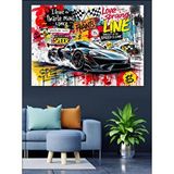 Tablomega Pop Art Yarış Arabası Dekoratif Kanvas - Mdf Ahşap Tablo
