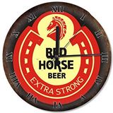 Tablomega Red Horse Beer Reklam Roma Rakamlı Akarlı 50x50 cm Duvar Saati