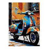 Tablomega Rekto Scooter Motor Modern Ahşap Tablo 35cm X50cm