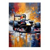 Tablomega Renkli Fon Formula 1 Desenli Ahşap Tablo 25cmx 35cm