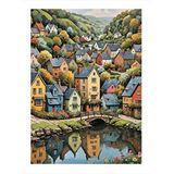 Tablomega Renkli Kasaba Mdf Poster 25cmx 35cm