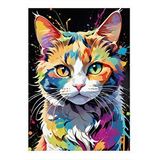 Tablomega Renkli Kedi Dekoratif Ahşap Tablo 35cm X50cm