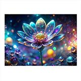 Tablomega Renkli Kristal Çiçek Model Ahşap Tablo 25cmx 35cm