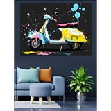 Tablomega Renkli Pop Art Vespa Dekoratif Kanvas - Mdf Ahşap Tablo
