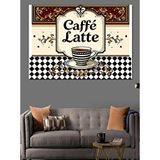 Tablomega Retro Caffè Latte Tabelası Dekoratif Kanvas - Mdf Ahşap Tablo