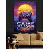 Tablomega Retro Game Room Konsol Tabelası Dekoratif Kanvas - Mdf Ahşap Tablo