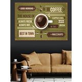 Tablomega Retro Kahve Menü Posteri Dekoratif Kanvas - Mdf Ahşap Tablo