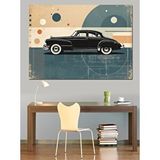 Tablomega Retro Klasik Araba Posteri Dekoratif Kanvas - Mdf Ahşap Tablo