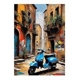 Tablomega Retro Scooter Motor Art Mdf Poster 35cm X50cm
