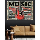 Tablomega Retro Tipografi Müzik Poster Tasarımı Dekoratif Kanvas - Mdf Ahşap Tablo