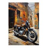 Tablomega Retro Turuncu Motosiklet Art Mdf Poster 25cmx 35cm