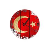 Tablomega SAAT-1069-30 Türk Bayrak Tasarım 30 cm Çap Duvar Saati