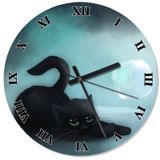 Tablomega SAAT-658-30 Yavru Kara Kedi Sessiz 30 cm Çap Duvar Saati