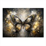 Tablomega Sarı Siyah Kelebek Dekoratif Ahşap Tablo 25cmx 35cm