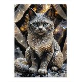 Tablomega Sevimli Kedi Desenli Ahşap Tablo 25cmx 35cm