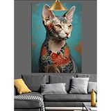 Tablomega Sevimli Kedi Pop Art Dekoratif Kanvas - Mdf Ahşap Tablo