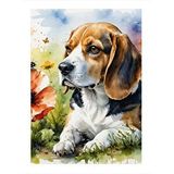 Tablomega Sevimli Köpek Ve Çiçek Mdf Poster 25cmx 35cm