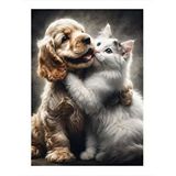 Tablomega Sevimli Köpek Ve Kedi Model Ahşap Tablo 25cmx 35cm