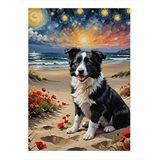 Tablomega Sevimli Köpek Ve Sahil Hediyelik Ahşap Tablo 35cm X50cm