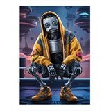 Tablomega Sevimli Robot Art Mdf Poster 25cmx 35cm