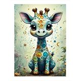 Tablomega Sevimli Yavru Zürafa Hediyelik Ahşap Tablo 35cm X50cm