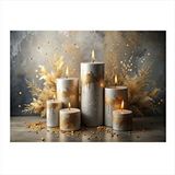 Tablomega Simli Mumlar Art Mdf Poster 25cmx 35cm