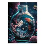 Tablomega Şişedeki Okyanus Hediyelik Ahşap Tablo 25cmx 35cm