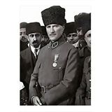 Tablomega Siyah Beyaz Atatürk Hediyelik Ahşap Tablo 35cm X50cm