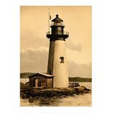 Tablomega Siyah Beyaz Deniz Feneri Mdf Poster 25cmx 35cm