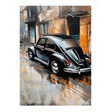 Tablomega Siyah Kaplumbağa Araba Mdf Poster 25cmx 35cm