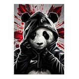 Tablomega Siyah Kapşonlu Panda Modern Ahşap Tablo 35cm X50cm