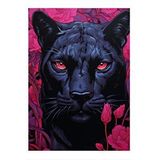 Tablomega Siyah Panter Hediyelik Ahşap Tablo 35cm X50cm