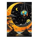 Tablomega Soyut Gezegenler Dekoratif Ahşap Tablo 35cm X50cm