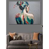 Tablomega Soyut Renkli Sırt Portresi Dekoratif Kanvas - Mdf Ahşap Tablo