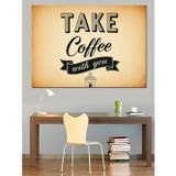Tablomega Take Coffee Siyah Tabela Dekoratif Kanvas - Mdf Ahşap Tablo
