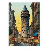 Tablomega Tarihi Galata Kulesi Desenli Mdf Tablo 25cmx 35cm