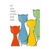Tablomega Tek İhtiyacın Sevgi Ve Kediler Hediyelik Ahşap Tablo 35cm X50cm