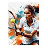 Tablomega Tenis Oynayan Kadın Hediyelik Mdf Tablo 25cmx 35cm