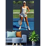 Tablomega Tenis Oynayan Sporcu Kadın Dekoratif Kanvas - Mdf Ahşap Tablo