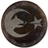 Tablomega Türk Bayrağı Ve Kurt Başı Şekilli 30x30 cm Duvar Saati