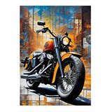 Tablomega Turuncu Retro Motosiklet Hediyelik Ahşap Tablo 35cm X50cm