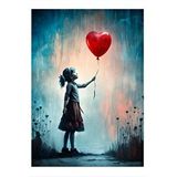 Tablomega Uçan Balon Ve Kız Art Mdf Poster 25cmx 35cm