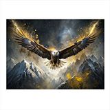 Tablomega Uçan Kartal Ve Dağlar Art Mdf Poster 35cm X50cm
