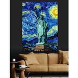 Tablomega Van Gogh Özgürlük Heykeli Dekoratif Kanvas - Mdf Ahşap Tablo