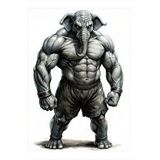 Tablomega Vücut Çalışan Fil Desenli Ahşap Tablo 35cm X50cm