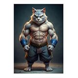 Tablomega Vücut Çalışan Kedi Desenli Ahşap Tablo 25cmx 35cm