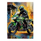 Tablomega Yarış Motosikleti Dekoratif Ahşap Tablo 25cmx 35cm