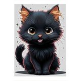 Tablomega Yavru Siyah Kedi Hediyelik Ahşap Tablo 35cm X50cm