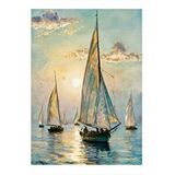 Tablomega Yelkenli Tekneler Hediyelik Ahşap Tablo 35cm X50cm